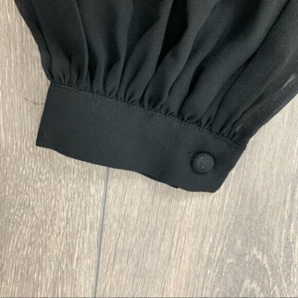 REVOLVE For Love & Lemons Sacramento Blouse Black Sheer Lace Long Sleeves Small - Picture 11 of 16